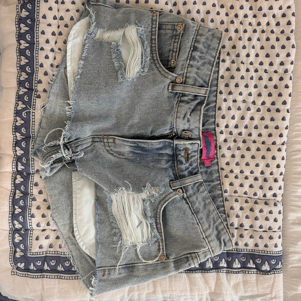Edikted Blue Denim Shorts